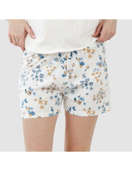 Pigiama corto manica ampia in cotone Arauz indaco Pigiama corto manica ampia in cotone Arauz indaco