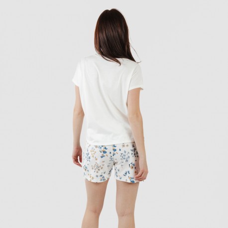 Pigiama corto manica ampia in cotone Arauz indaco