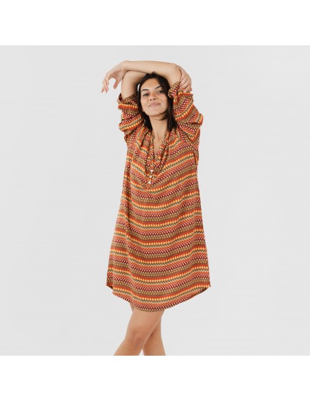 Camicia lunga viscosa Emily rame Camicia lunga viscosa Emily rame