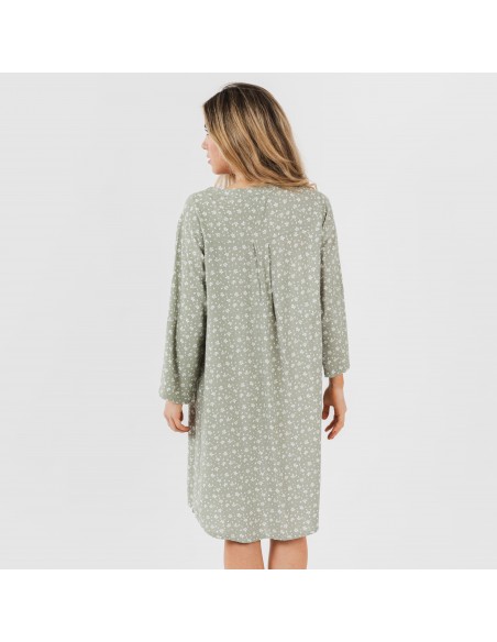 Camicia lunga viscosa Valeria verde militare Camicia lunga viscosa Valeria verde militare