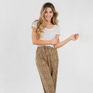 Pantalone viscosa Erina verde militare