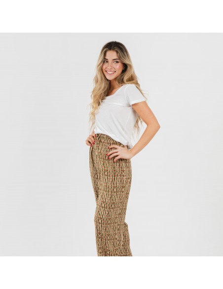 Pantalone viscosa Erina verde militare