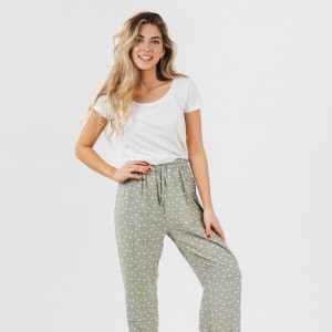 Pantalone viscosa Valeria verde militare