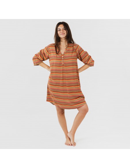 Camicia lunga viscosa Emily rame Camicia lunga viscosa Emily rame