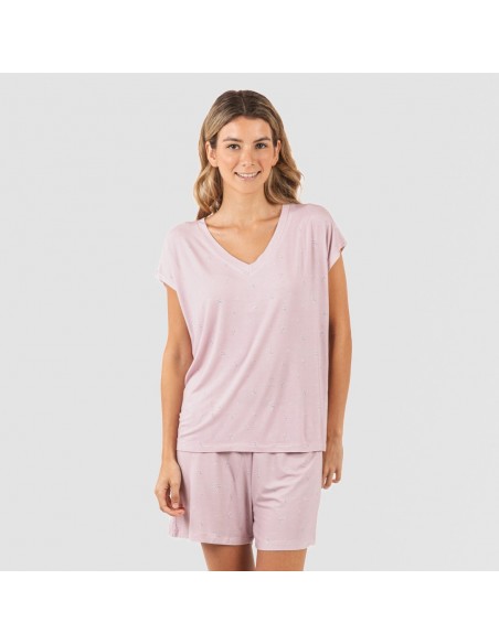 Pigiama corto manica ampia viscosa Melanie malva Pigiama corto manica ampia viscosa Melanie malva
