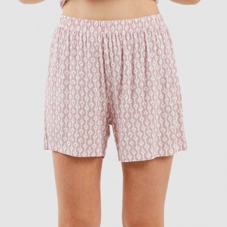 Pigiama corto manica ampia viscosa Ellene rosa chiaro