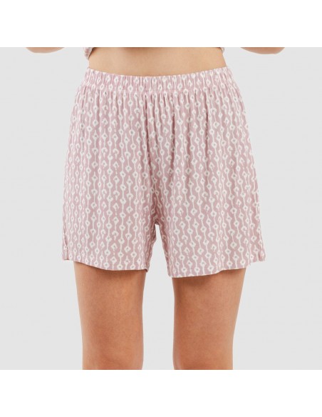 Pigiama corto manica ampia viscosa Ellene rosa chiaro