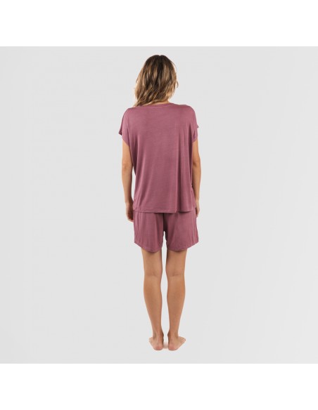 Pigiama corto manica ampia viscosa tinta unita Pigiama corto manica ampia viscosa tinta unita