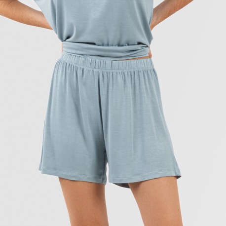 Pigiama corto manica ampia viscosa tinta unita