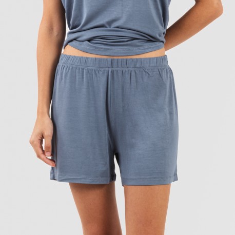 Pigiama corto manica ampia viscosa tinta unita