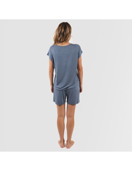 Pigiama corto manica ampia viscosa tinta unita Pigiama corto manica ampia viscosa tinta unita