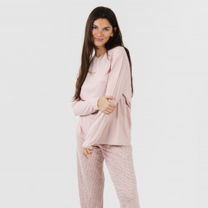 Pigiama lungo soft Maya rosa chiaro 2