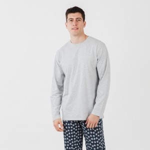 Pigiama lungo uomo cotone Octopus grigio