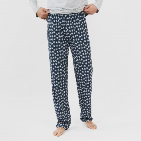 Pigiama lungo uomo cotone Octopus grigio