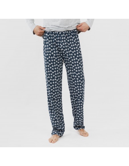 Pigiama lungo uomo cotone Octopus grigio Pigiama lungo uomo cotone Octopus grigio