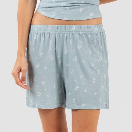 Pigiama corto canotta viscosa Adriane verde acqua