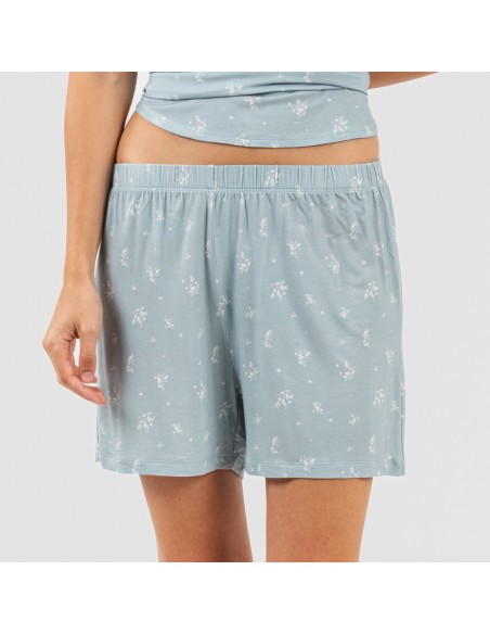 Pigiama corto canotta viscosa Adriane verde acqua