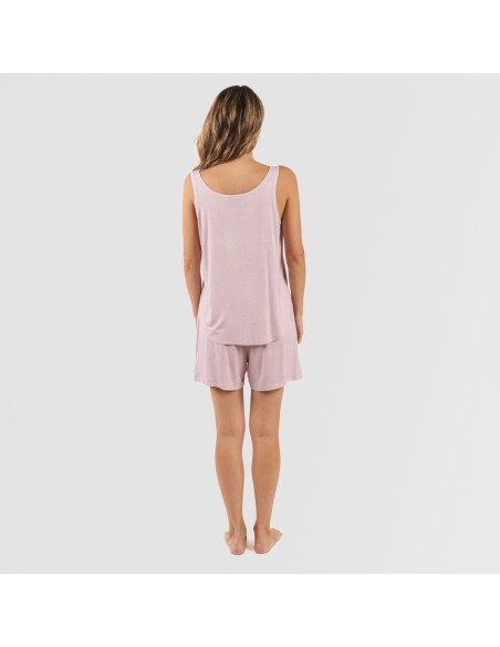 Pigiama con spalline viscosa Melanie malva pijama-tirantes-mujer-viscosa