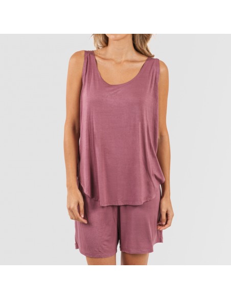 Pigiama corto canotta viscosa tinta unita