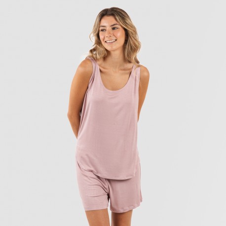 Pigiama con spalline viscosa tinta unita pijama-tirantes-mujer-viscosa