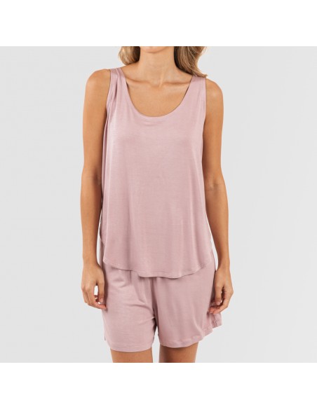 Pigiama corto canotta viscosa tinta unita