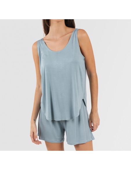 Pigiama corto canotta viscosa tinta unita
