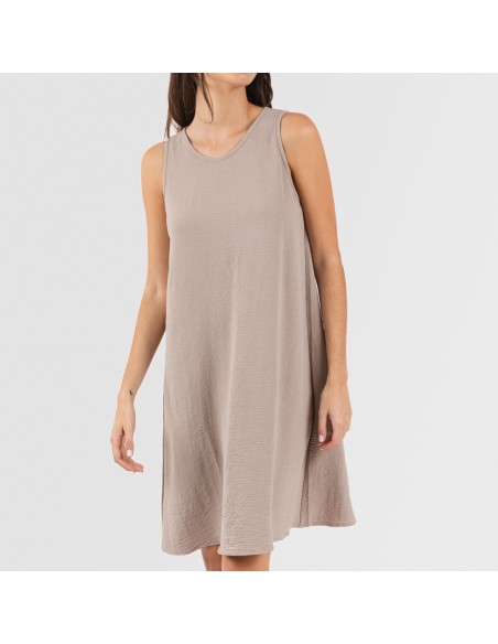 Vestito corto canotta bambula tinta unita