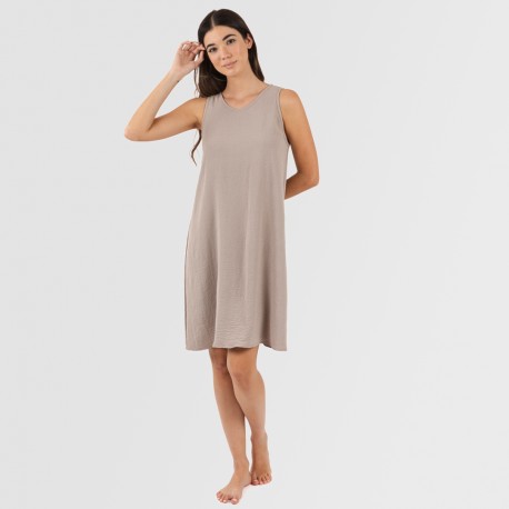 Vestito corto canotta bambula tinta unita