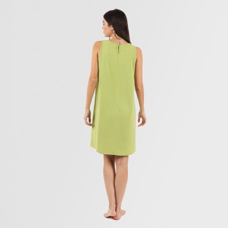 Vestito corto canotta bambula tinta unita