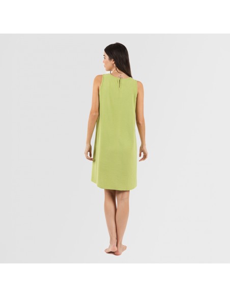 Vestito corto canotta bambula tinta unita