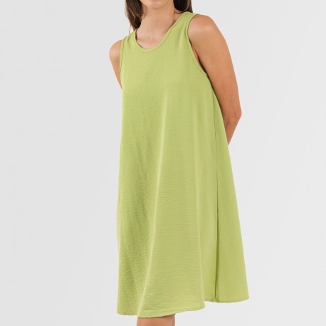 Vestito corto canotta bambula tinta unita