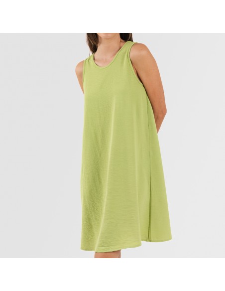 Vestito corto canotta bambula tinta unita