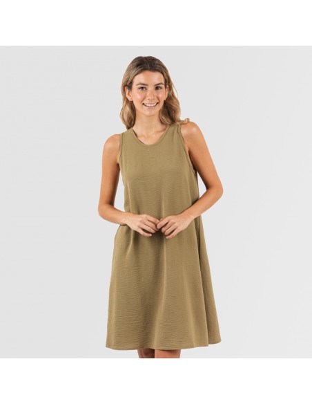 Vestito corto canotta bambula tinta unita