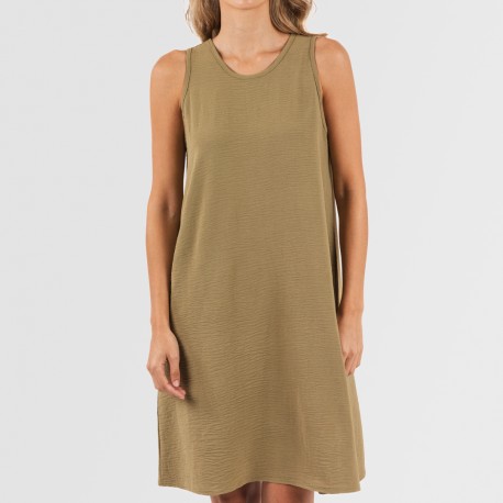 Vestito corto canotta bambula tinta unita