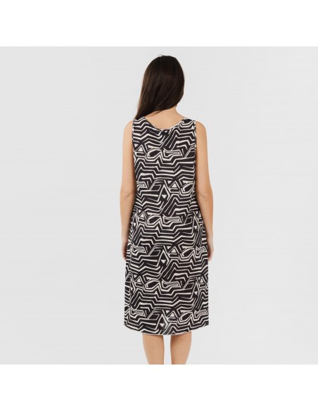 Vestito midi canotta soft Guiomar beige nero Vestito midi canotta soft Guiomar beige nero