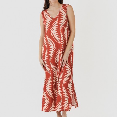 Vestito lungo canotta soft Madison rame