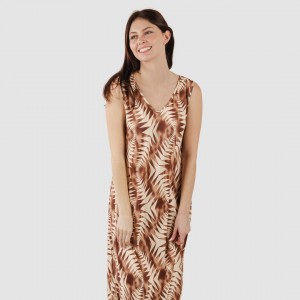 Vestito lungo canotta soft Madison marrone 2