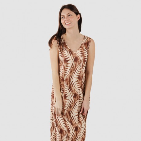 Vestito lungo canotta soft Madison marrone
