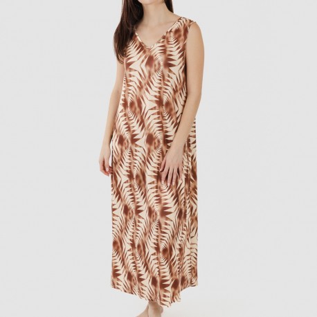 Vestito lungo canotta soft Madison marrone