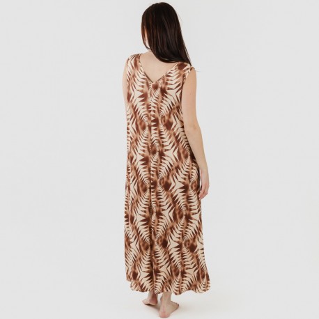 Vestito lungo canotta soft Madison marrone