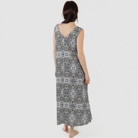 Vestito lungo canotta soft Naty beige nero