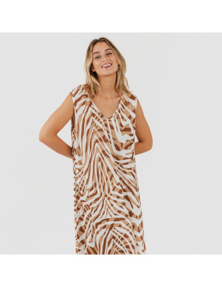Vestito lungo canotta soft Neus marrone