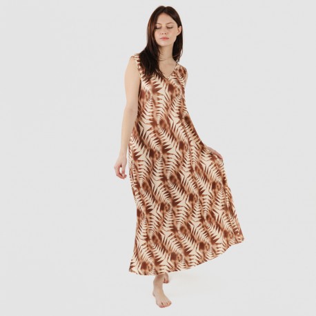 Vestito lungo canotta soft Madison marrone