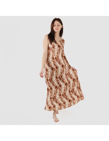 Vestito lungo canotta soft Madison marrone