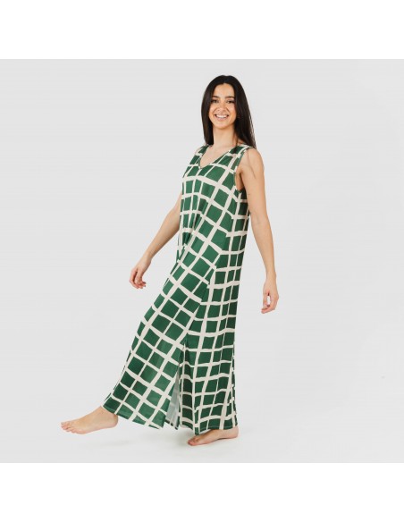 Vestito lungo canotta soft Naroa verde bottiglia vestido-largo-tirantes-soft