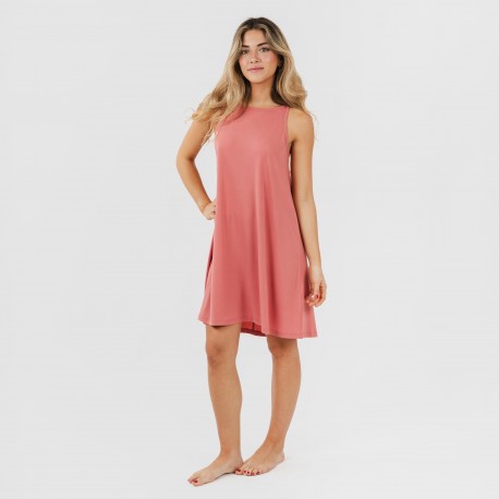 Vestito corto con spalline crêpe tinta unita