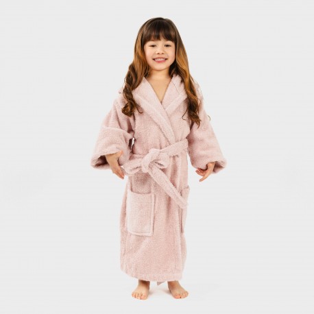 Accappatoio rosa chiaro 450gr per bambini