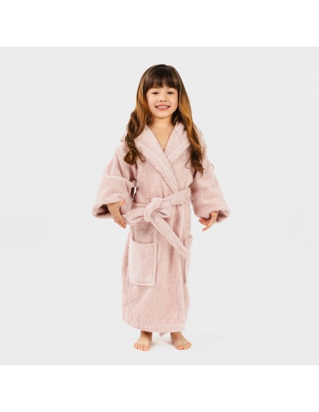 Accappatoio rosa chiaro 450gr per bambini