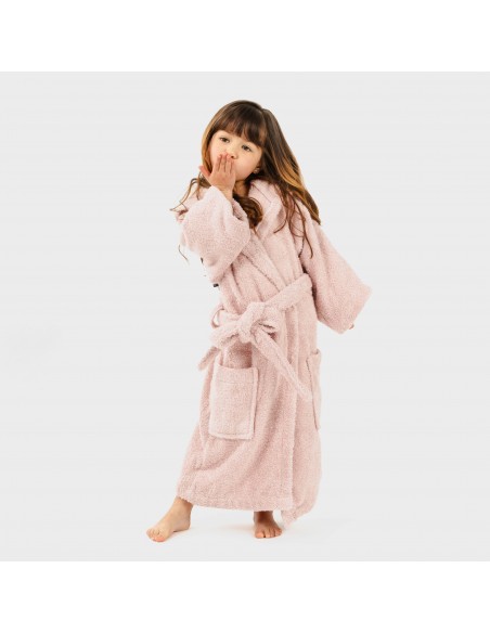 Accappatoio rosa chiaro 450gr per bambini