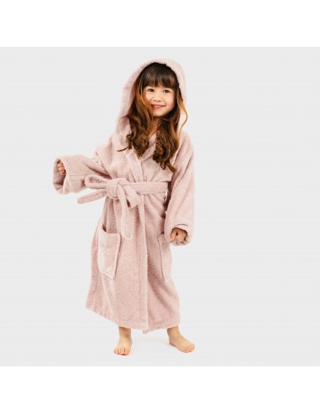 Accappatoio rosa chiaro 450gr per bambini